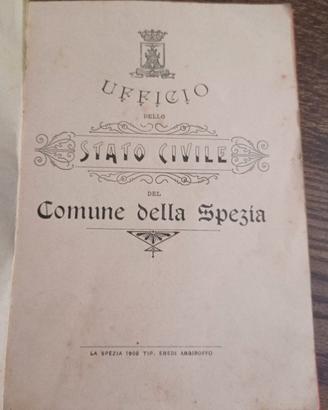 Libretto Stato civile compilato (La Spezia,1906)