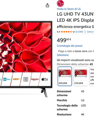 LG 43UN71006LB 43" 4K UHD