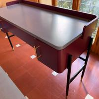 Scrivania/Consolle Design Moderno Oro/Rosso