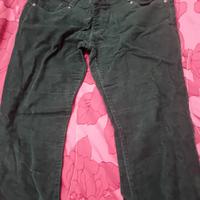 pantalone  effetto velluto verde piazza italia