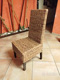 4 sedie intreccio banano
