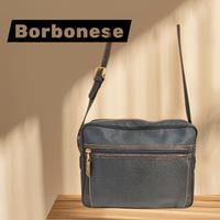 Borsa tracolla Borbonese in pelle colore Blu