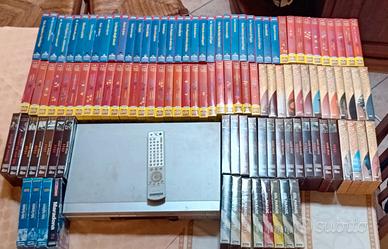 Lettore DVD/VHS + 86 VHS di Toto' e varie