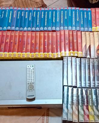 Lettore DVD/VHS + 86 VHS di Toto' e varie