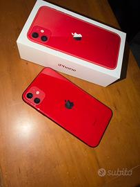 Iphone 11 rosso 64 GB + 6 cover