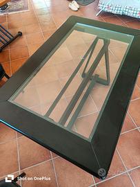 Tavolo legno cristallo