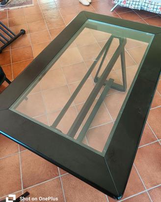 Tavolo legno cristallo