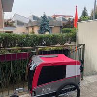 Rimorchio/Carrozzino per cani_ Zeta Large rosso_