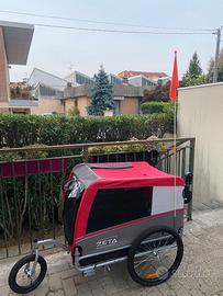 Rimorchio/Carrozzino per cani_ Zeta Large rosso_