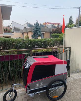 Rimorchio/Carrozzino per cani_ Zeta Large rosso_