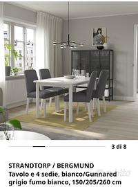Tavolo Ikea allungabile bianco con 4 sedie