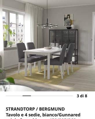 Tavolo Ikea allungabile bianco con 4 sedie