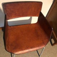 Sedia in cuoio e multistrato, vintage e