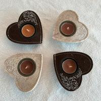 Portacandele in panno e vetro