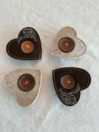 Portacandele in panno e vetro