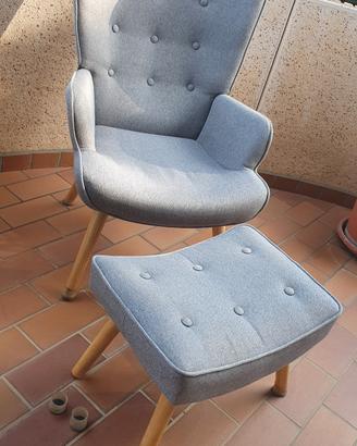 poltrona completa di poggiapiedi