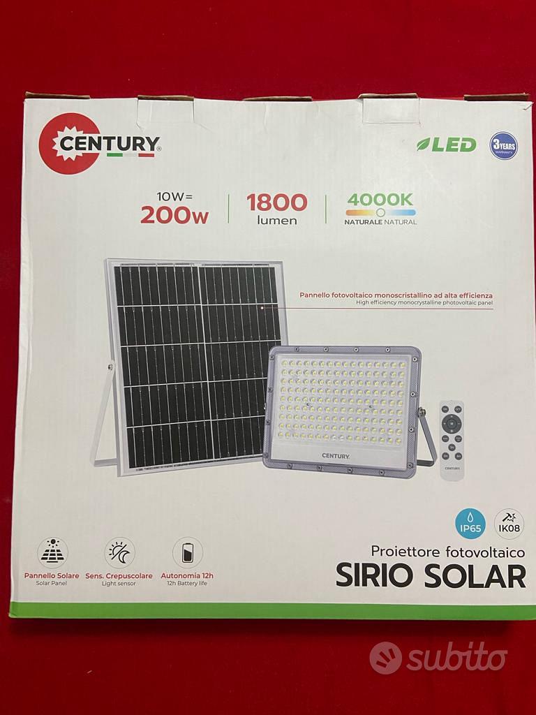 Proiettore solare 200W con pannello fotovoltaico 4000k - Century