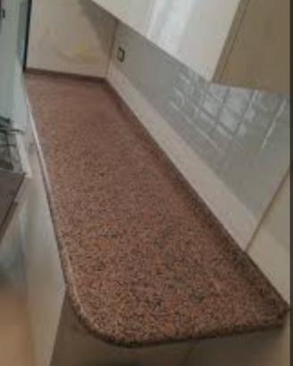 Piano in granito e marmo rosa per top cucine