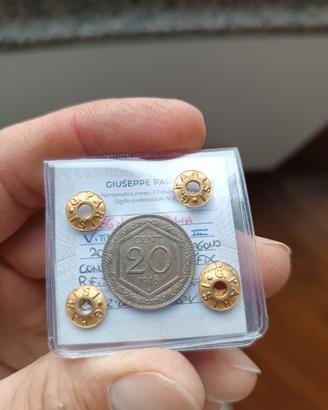 Moneta 20 cent 1918 Esagono SPL/FDC