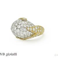 Anello in oro giallo e bianco con diamanti