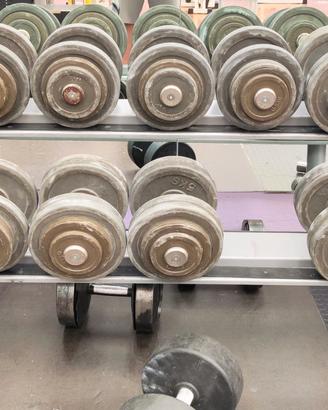 MANUBRI GOMMATI PALESTRA CON RASTRELLIERA