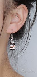 ORECCHINI BARATTOLO NUTELLA 3D SILVER