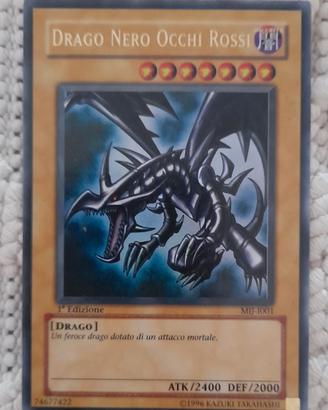 Drago Nero Occhi Rossi 1996 Carta Olografica Ultra