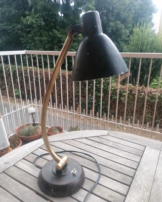 Lampada Marbo industrial vintage epoca 900, ottone