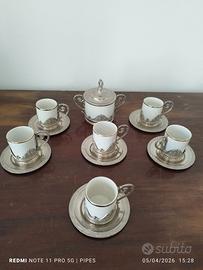 Elegante servizio da caffè vintage italiano 6 tazz