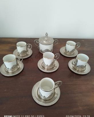 Elegante servizio da caffè vintage italiano 6 tazz