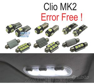 KIT 8 LAMPADE LED INTERNE PER RENAULT CLIO 2 II MK