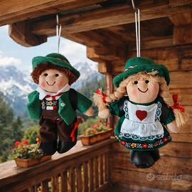 Coppia bambine stile tirolese - 16 cm