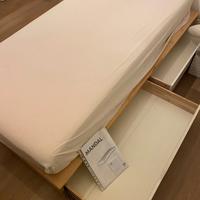 Letto MANDAL singolo + Materasso HOVAG (90x200 cm)