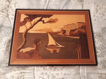 Quadro ligneo intarsio sorrentino vintage