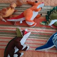 Set 5 peluche dinosauri 