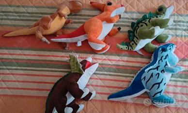 Set 5 peluche dinosauri 