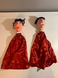 Coppia di marionette vintage