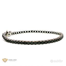 Bracciale tennis in oro bianco 18kt diamanti neri