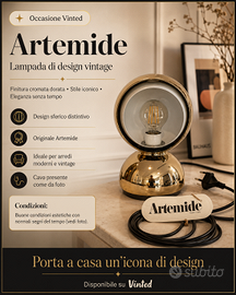 Lampada da tavolo Artemide vintage cromata dorata