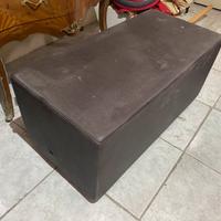 Pouf divano similpelle domino marrone scuro