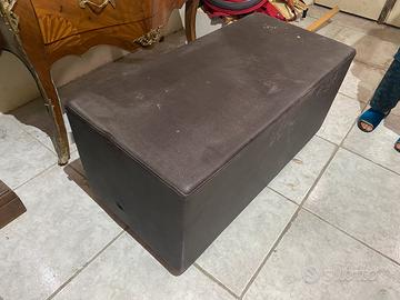 Pouf divano similpelle domino marrone scuro