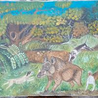 Quadro Caccia al cinghiale 