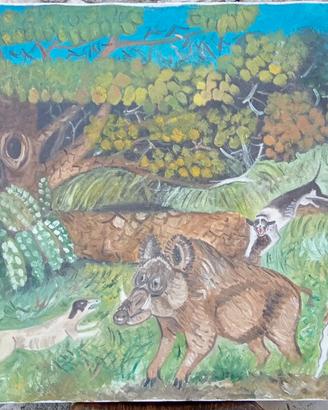 Quadro Caccia al cinghiale 