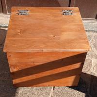 Cassa panca in legno per pellet e legna