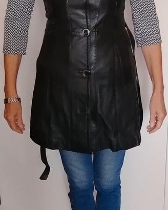 Gilet in Vera Pelle Nero Taglia 42