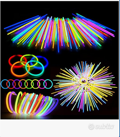 Braccialetti luminosi fluorescenti 100 bastoncini