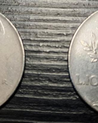 Coppia rare monete da 100 lire del 1957