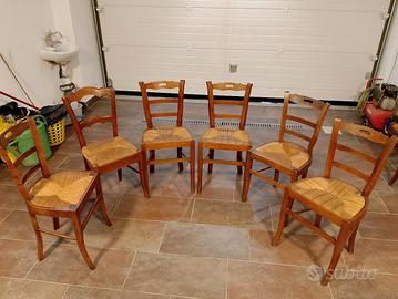 6 Sedie in noce