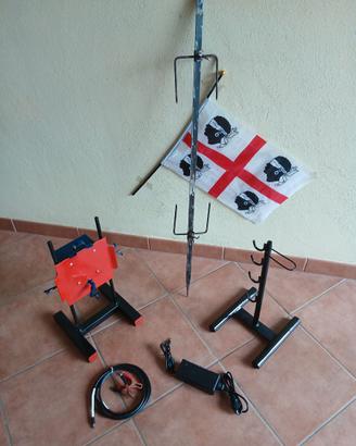 Girarrosto artigianale 12 volt. ( ROSSO O VERDE )