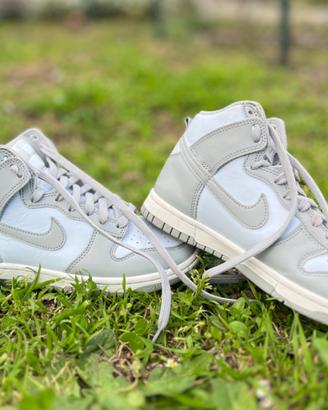Nike Dunk High grigio pelle originali